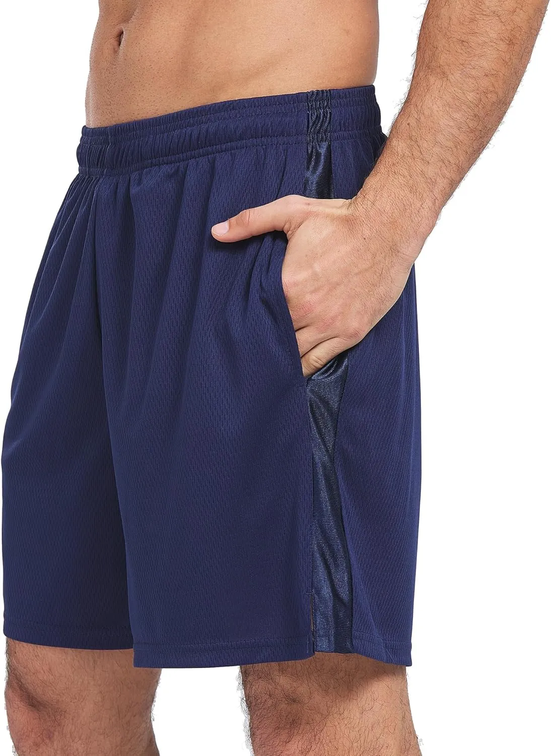 HQUEC Mens Shorts Mesh Gym Lightweight Comfortable 7"/ 5" Basketball Shorts Loose-Fit with Pockets
