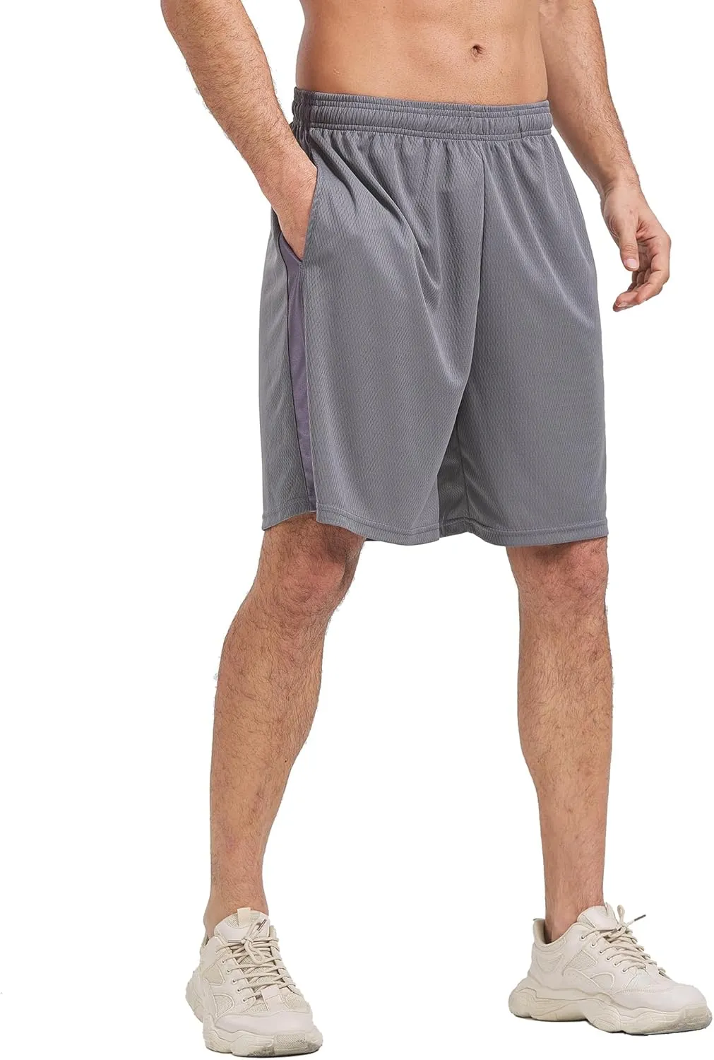 HQUEC Mens Shorts Mesh Gym Lightweight Comfortable 7"/ 5" Basketball Shorts Loose-Fit with Pockets