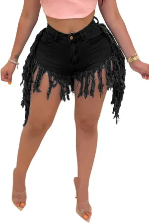 Jean Shorts for Women Frayed Raw Hem Ripped High Waisted Summer Denim Shorts