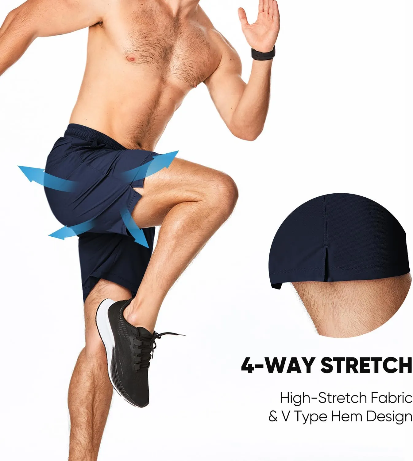 JMIERR Men's Shorts Running Athletic Shorts Waterproof Quick Dry 7" Gym Workout Breathable Shorts