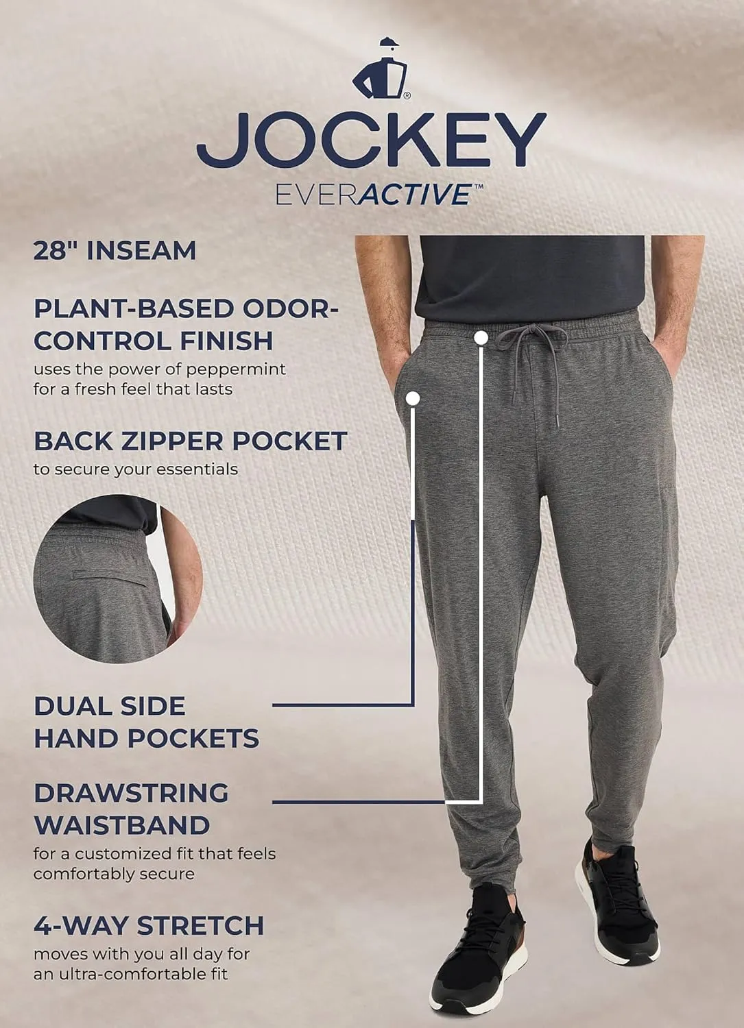 Jockey Men's Activewear EVERACTIVE Knit Jogger
