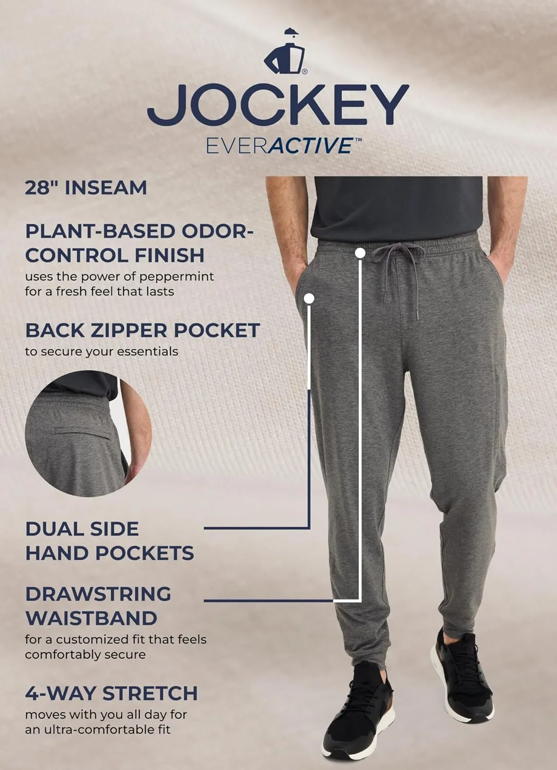 Jockey Men's Activewear EVERACTIVE Knit Jogger