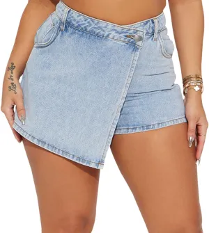 JTNFairy Women Casual High Waisted Denim Shorts Frayed Raw Hem Ripped Jeans Shorts