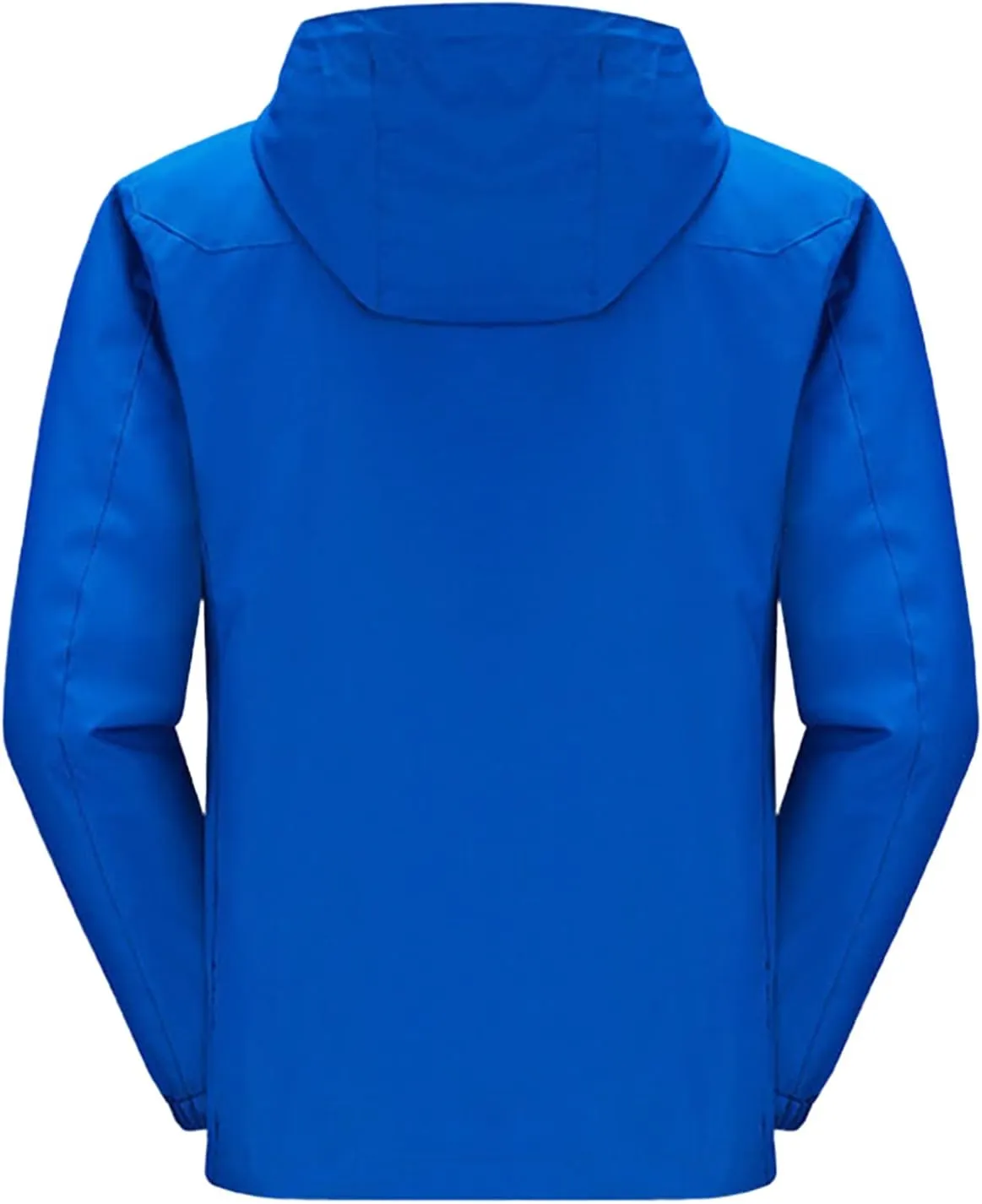 Kaerm Men's Drawstring Hooded Jacket Winter Long Sleeve Zipper Wind & Water-Resistant Pullover Rain Jacket Activewear