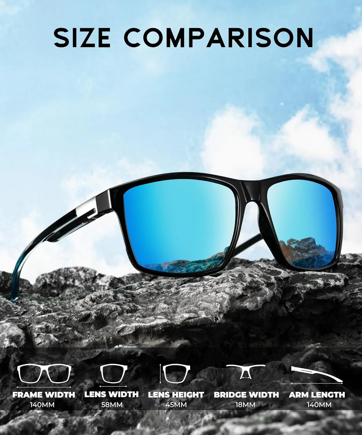 KALIYADI Polarized Sunglasses for Men and Women, Mens Sun Glasses with UV Protection for Driving Fishing Golf (3 Packs)