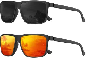 KALIYADI Polarized Sunglasses for Men and Women, Mens Sun Glasses with UV Protection for Driving Fishing Golf (3 Packs)