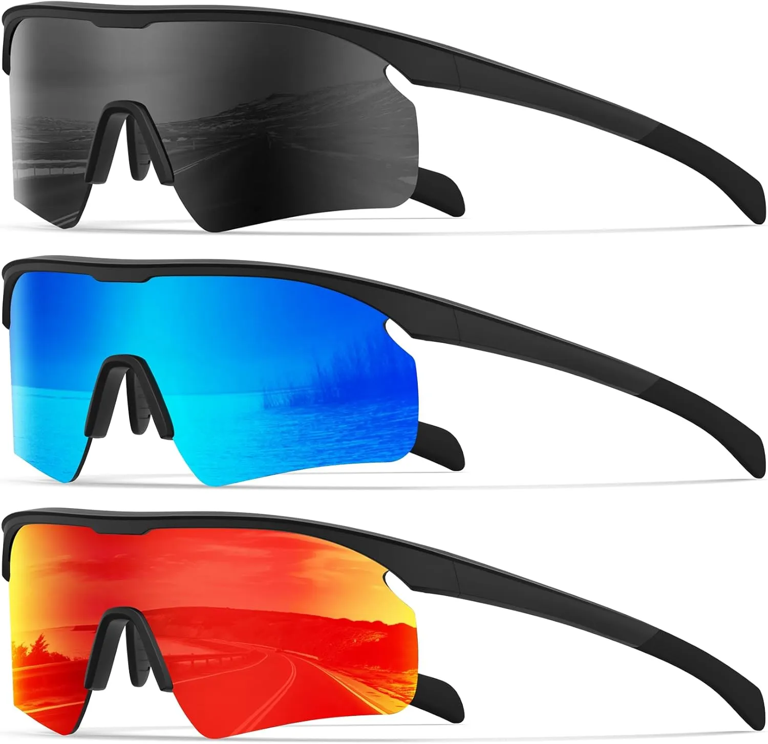 KALIYADI Polarized-Sunglasses-Men Mens-Sunglasses Sports Sun-Glasses: UV400 Protection for Fishing Golf Running