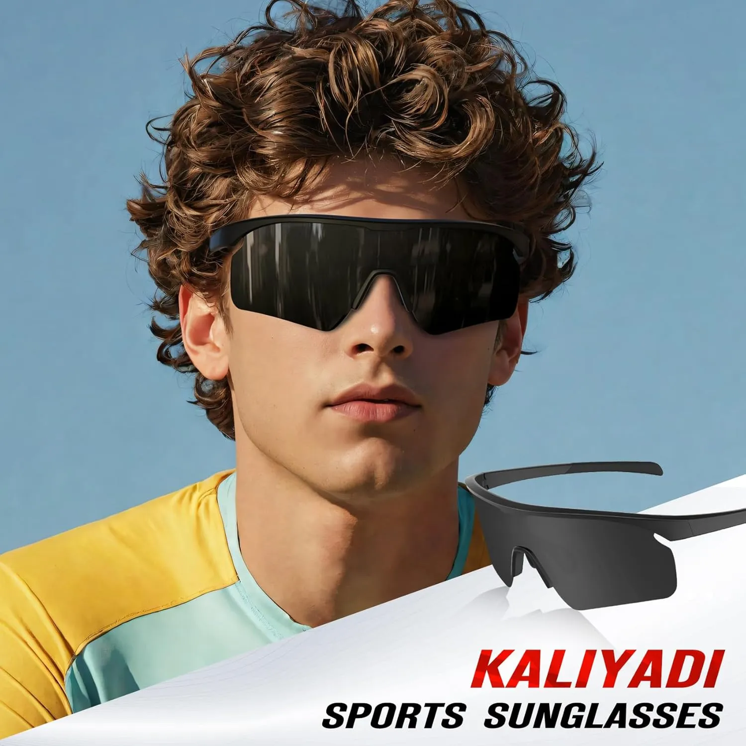 KALIYADI Polarized-Sunglasses-Men Mens-Sunglasses Sports Sun-Glasses: UV400 Protection for Fishing Golf Running