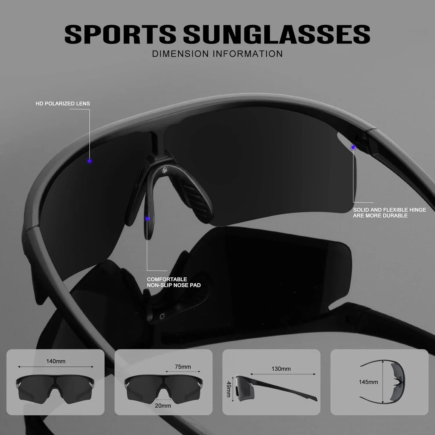 KALIYADI Polarized-Sunglasses-Men Mens-Sunglasses Sports Sun-Glasses: UV400 Protection for Fishing Golf Running