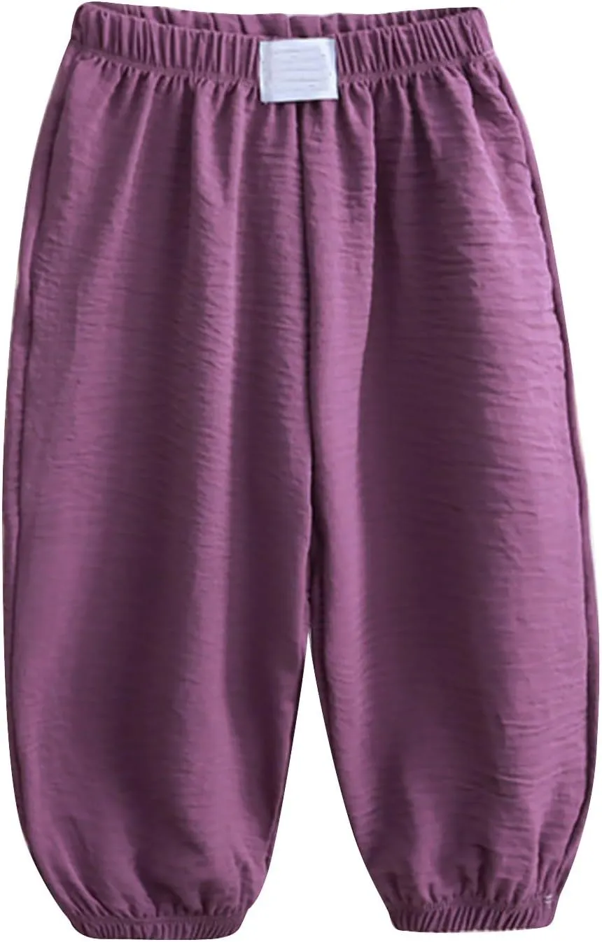 Kids Trousers Pants Boys Girls Activewear Breathable Cinch Bottom Sweatpants Athletic Joggers Lounge