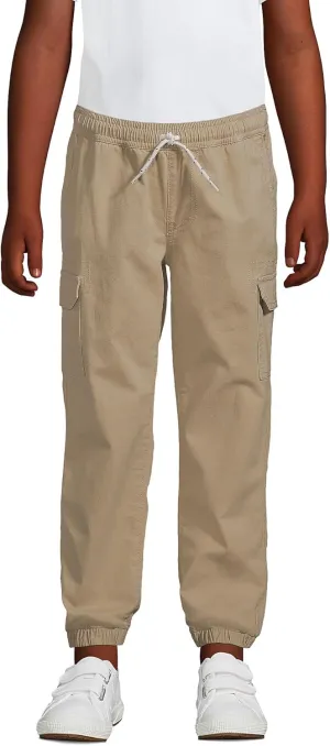 Lands' End Boys Iron Knee Pull On Pattern Stretch Woven Jogger