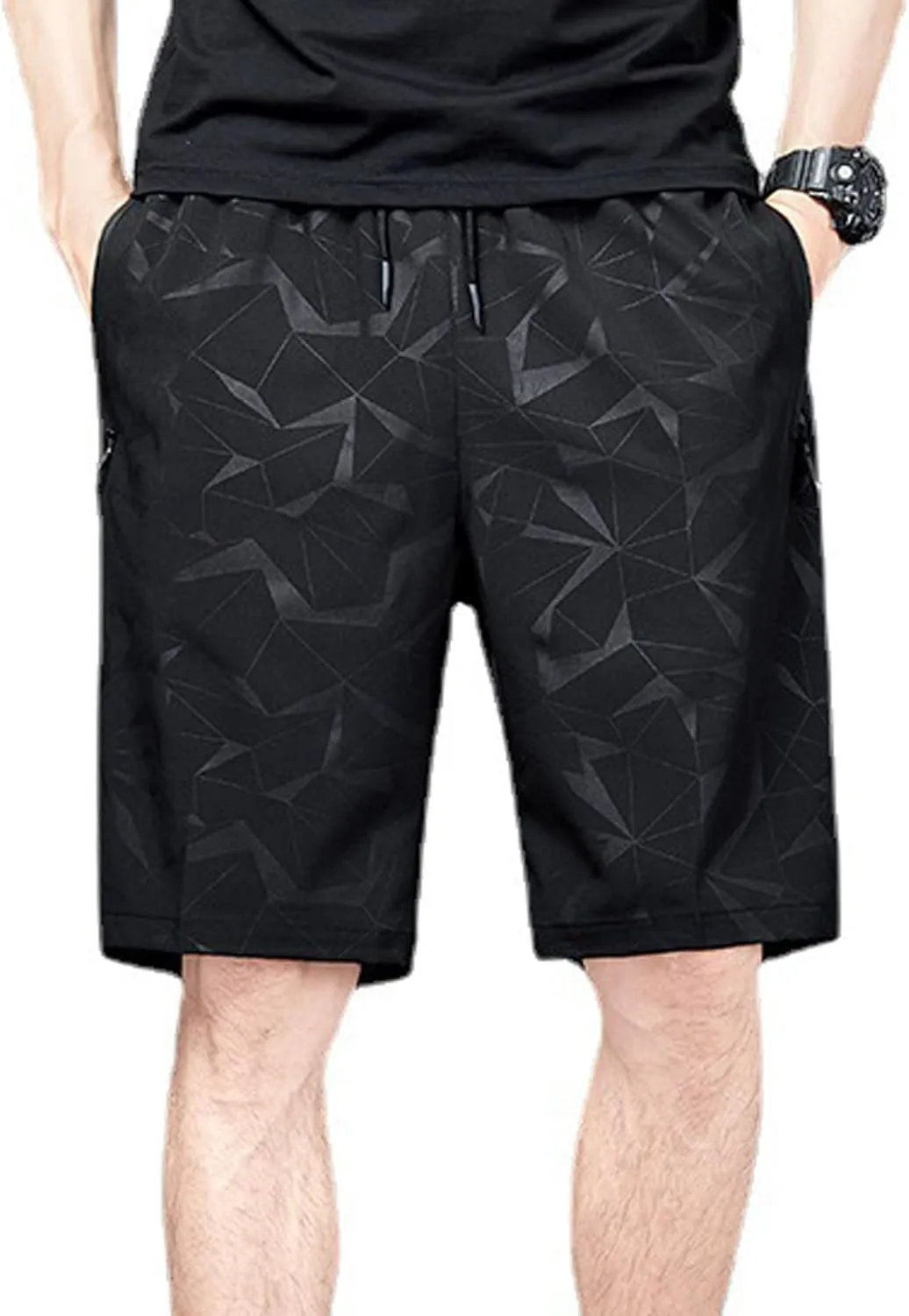 Lastesso Mens Basketball Shorts Lightweight Printing Shorts Quick Dry Athletic Workout Gym Shorts with Drawstring Clothes