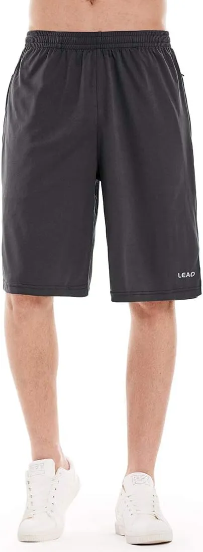 LEAO Men's Basketball Shorts with Zipper Pockets Quick Dry Loose-fit Sports Workout Running Shorts