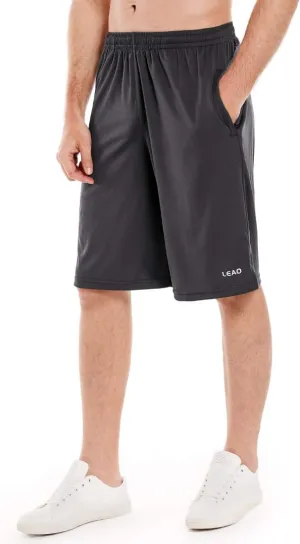 LEAO Men's Basketball Shorts with Zipper Pockets Quick Dry Loose-fit Sports Workout Running Shorts