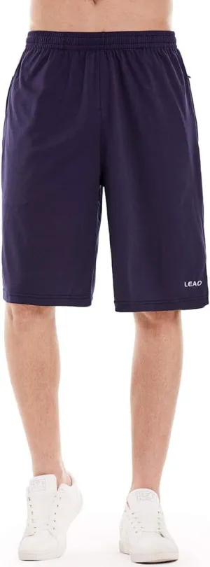 LEAO Men's Basketball Shorts with Zipper Pockets Quick Dry Loose-fit Sports Workout Running Shorts