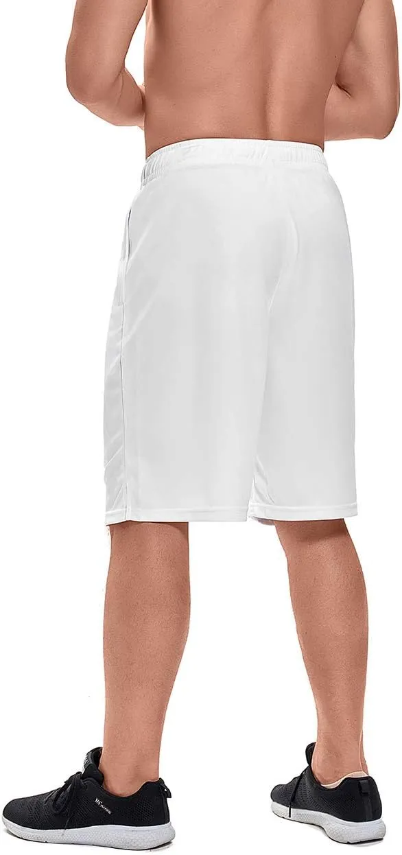 LEAO Men's Basketball Shorts with Zipper Pockets Quick Dry Loose-fit Sports Workout Running Shorts
