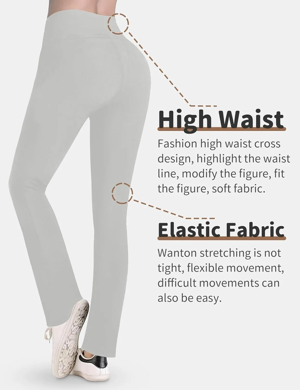 Leggings with Pockets for Girls Solid Black Stretch High Waist Tummy Control Workout Dance Bootcut Yoga Pants