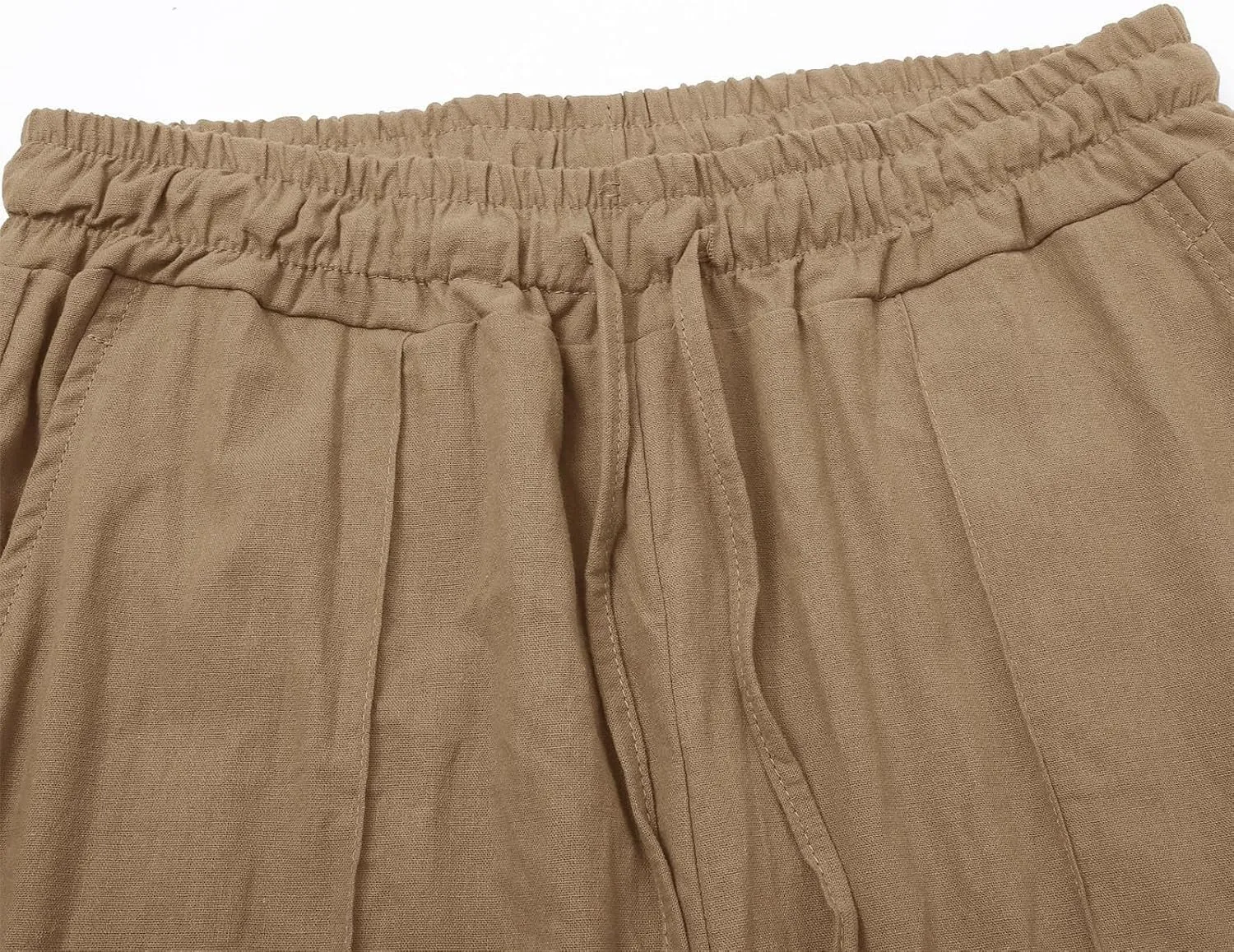 Linen Pants Women Plus Size Breathable Lightweight Cotton Straight Leg Pants Loose Fit Casual Summer Beach Trouser