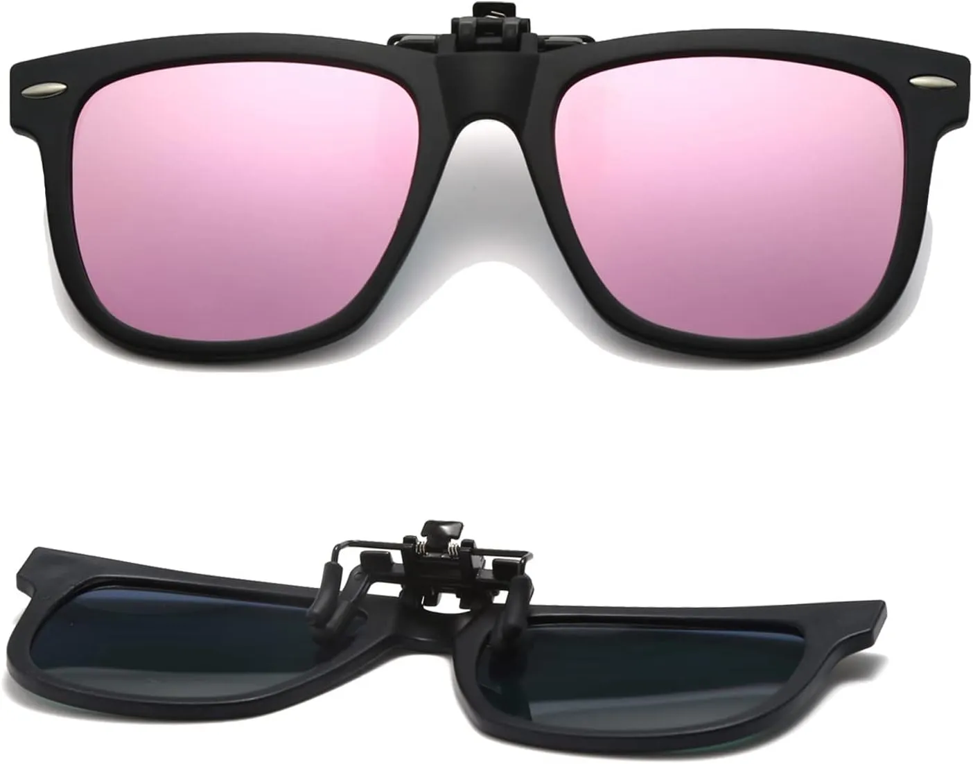 Long Keeper Kids Polarized Clip On Sunglasses Teen Boys Girls Square Flip Up Clip-on Sunglasses Over Glasses