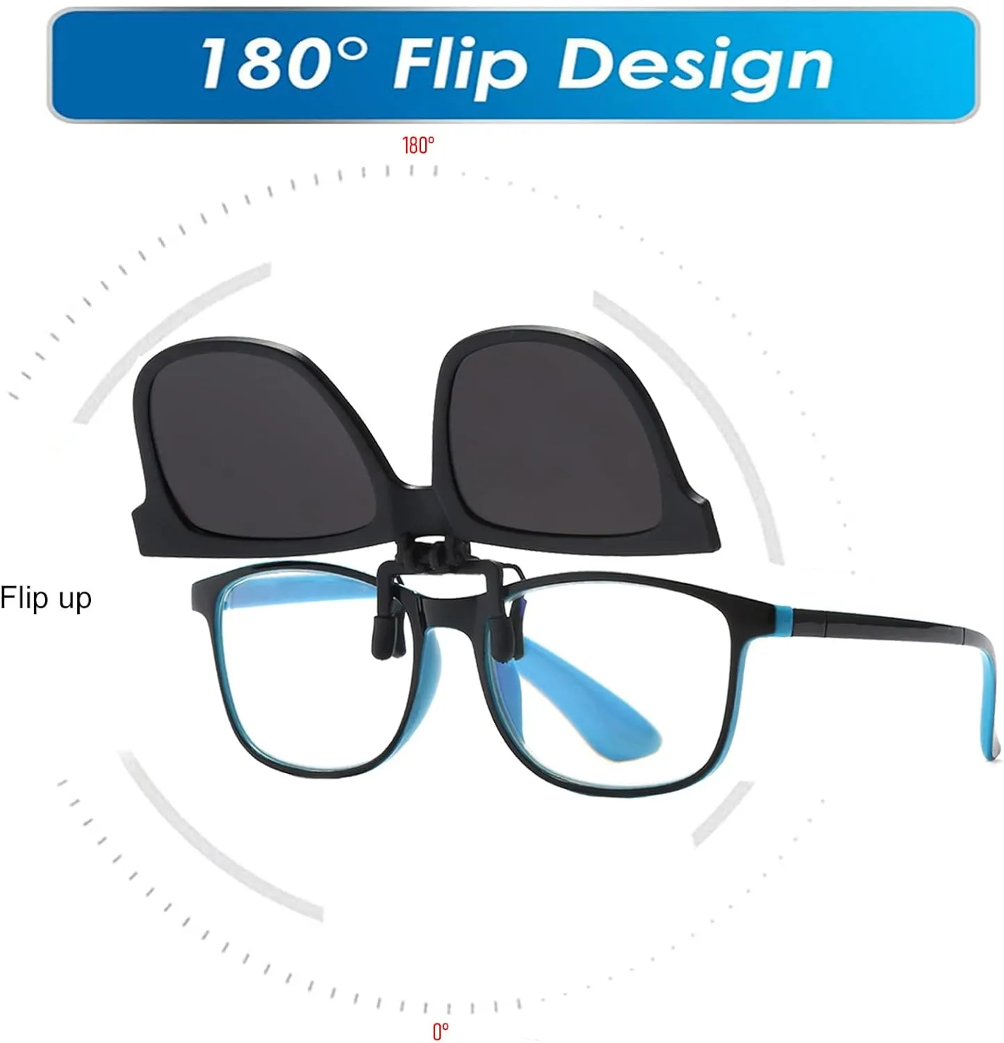 Long Keeper Kids Polarized Clip On Sunglasses Teen Boys Girls Square Flip Up Clip-on Sunglasses Over Glasses