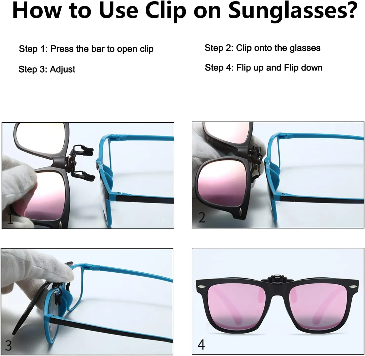 Long Keeper Kids Polarized Clip On Sunglasses Teen Boys Girls Square Flip Up Clip-on Sunglasses Over Glasses