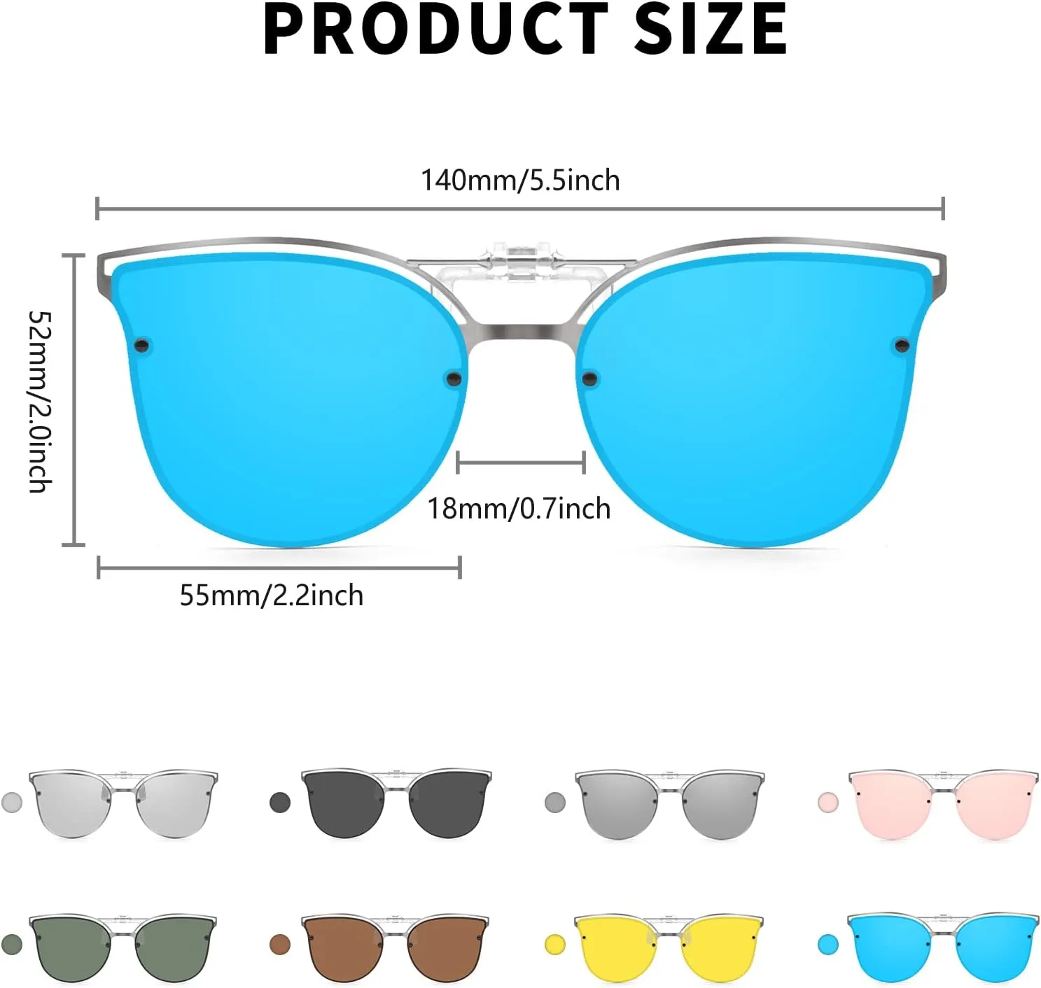 Long Keeper Metal Polarized Clip On Sunglasses Women Men Cat Eye Flip Up Driving Sunglasses for Prescription Glasses