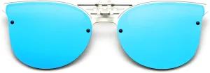 Long Keeper Metal Polarized Clip On Sunglasses Women Men Cat Eye Flip Up Driving Sunglasses for Prescription Glasses