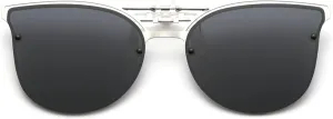 Long Keeper Metal Polarized Clip On Sunglasses Women Men Cat Eye Flip Up Driving Sunglasses for Prescription Glasses
