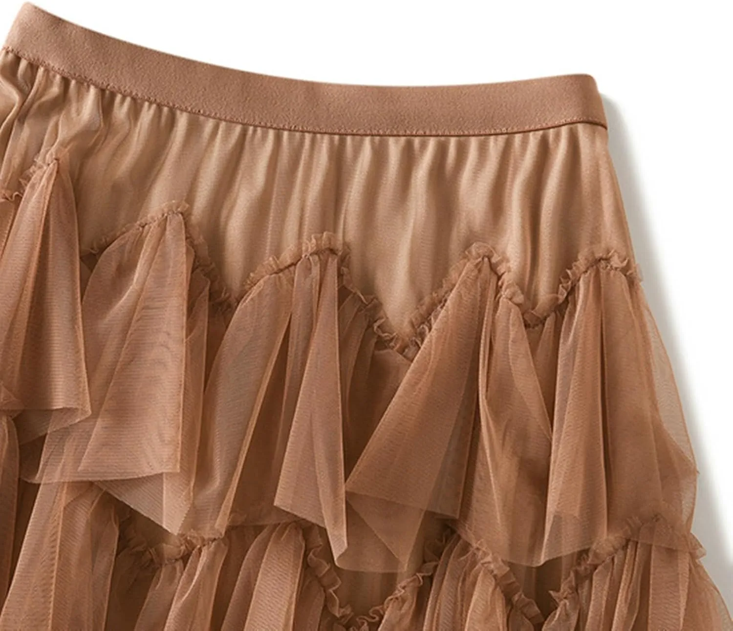 Long Skirts for Women Chiffon Layer Tiered Elegant Fairy Tulle Formal Party Dance Skirts