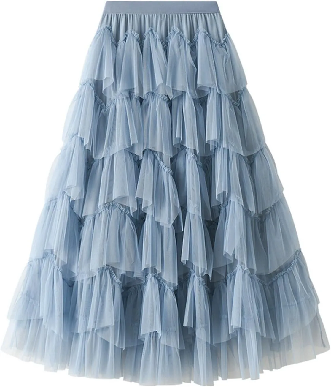Long Skirts for Women Chiffon Layer Tiered Elegant Fairy Tulle Formal Party Dance Skirts