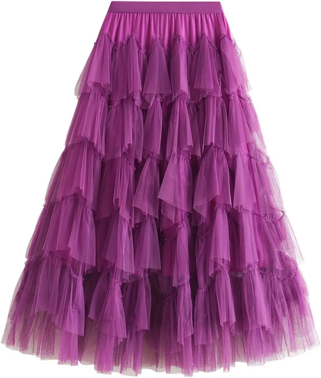 Long Skirts for Women Chiffon Layer Tiered Elegant Fairy Tulle Formal Party Dance Skirts