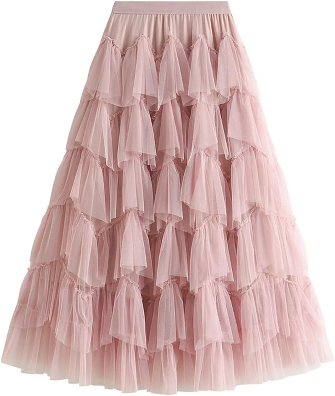 Long Skirts for Women Chiffon Layer Tiered Elegant Fairy Tulle Formal Party Dance Skirts