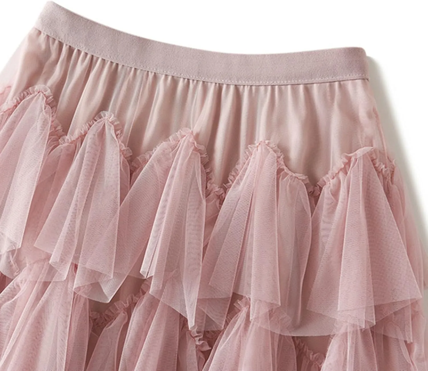 Long Skirts for Women Chiffon Layer Tiered Elegant Fairy Tulle Formal Party Dance Skirts