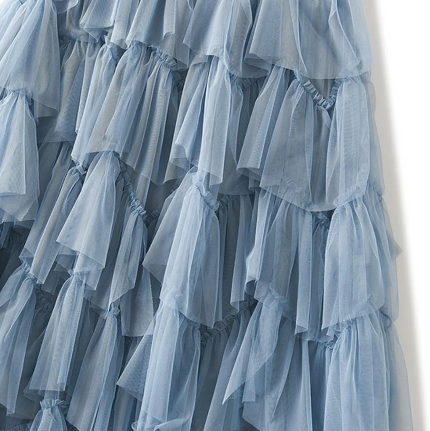 Long Skirts for Women Chiffon Layer Tiered Elegant Fairy Tulle Formal Party Dance Skirts