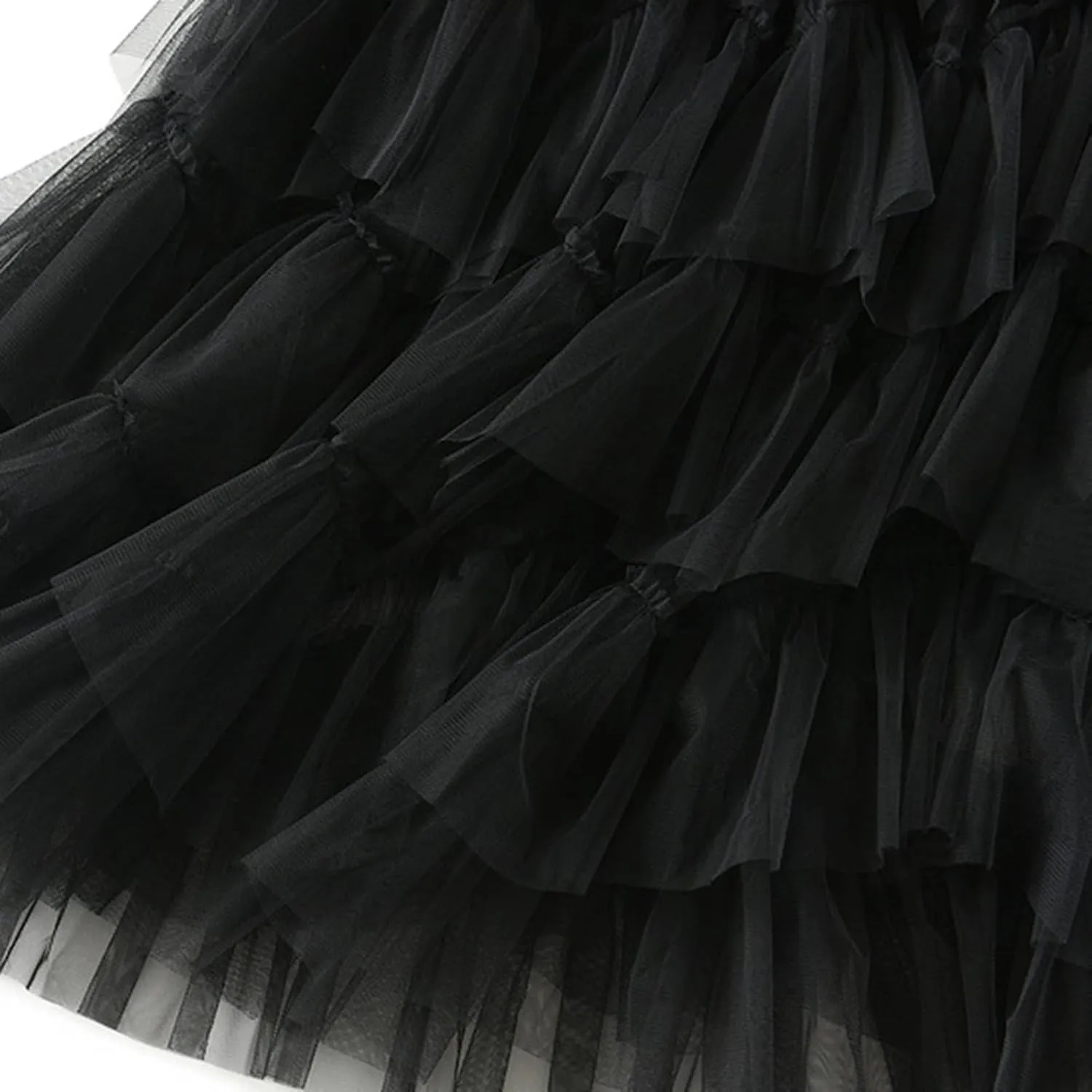 Long Skirts for Women Chiffon Layer Tiered Elegant Fairy Tulle Formal Party Dance Skirts