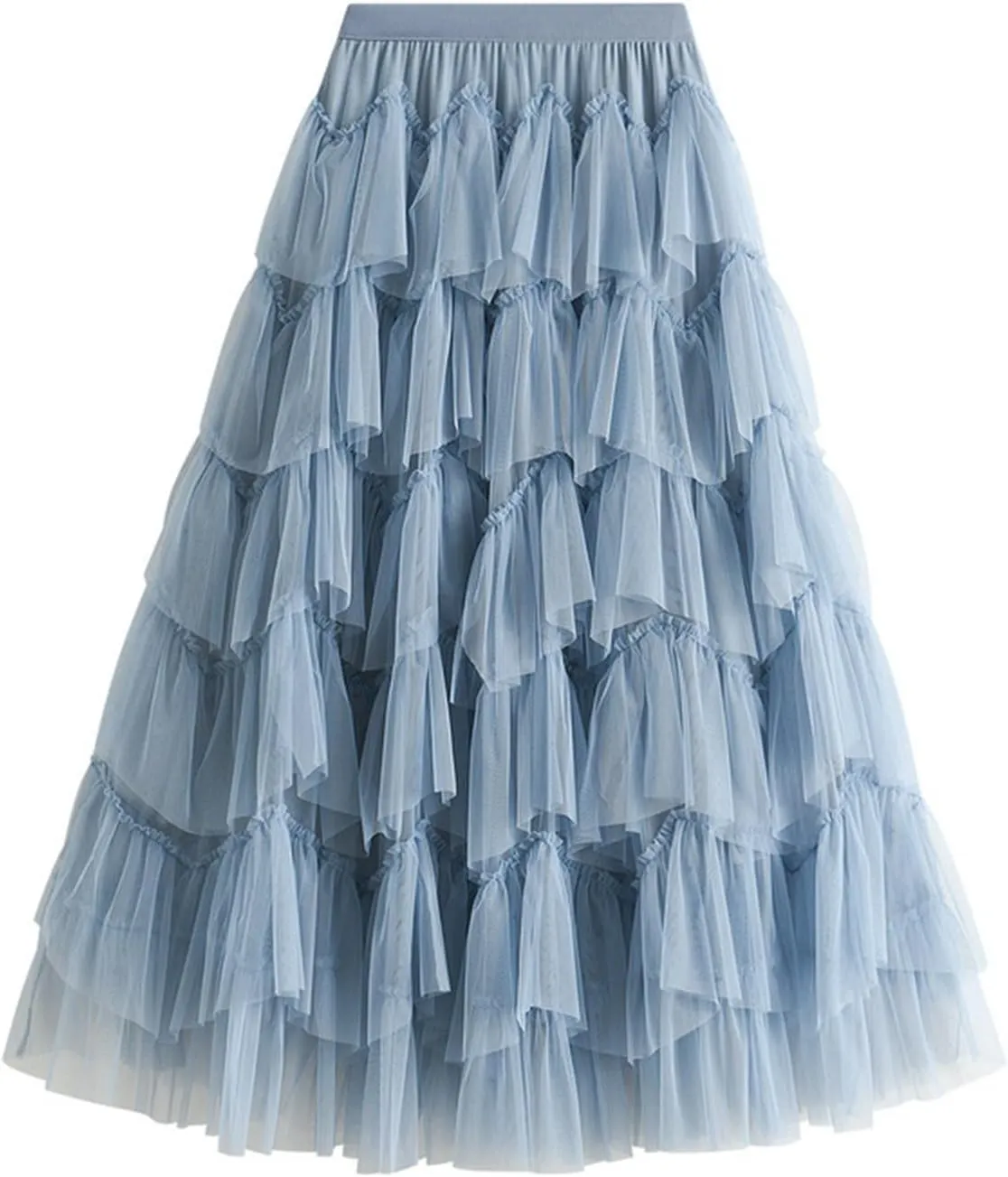Long Skirts for Women Chiffon Layer Tiered Elegant Fairy Tulle Formal Party Dance Skirts