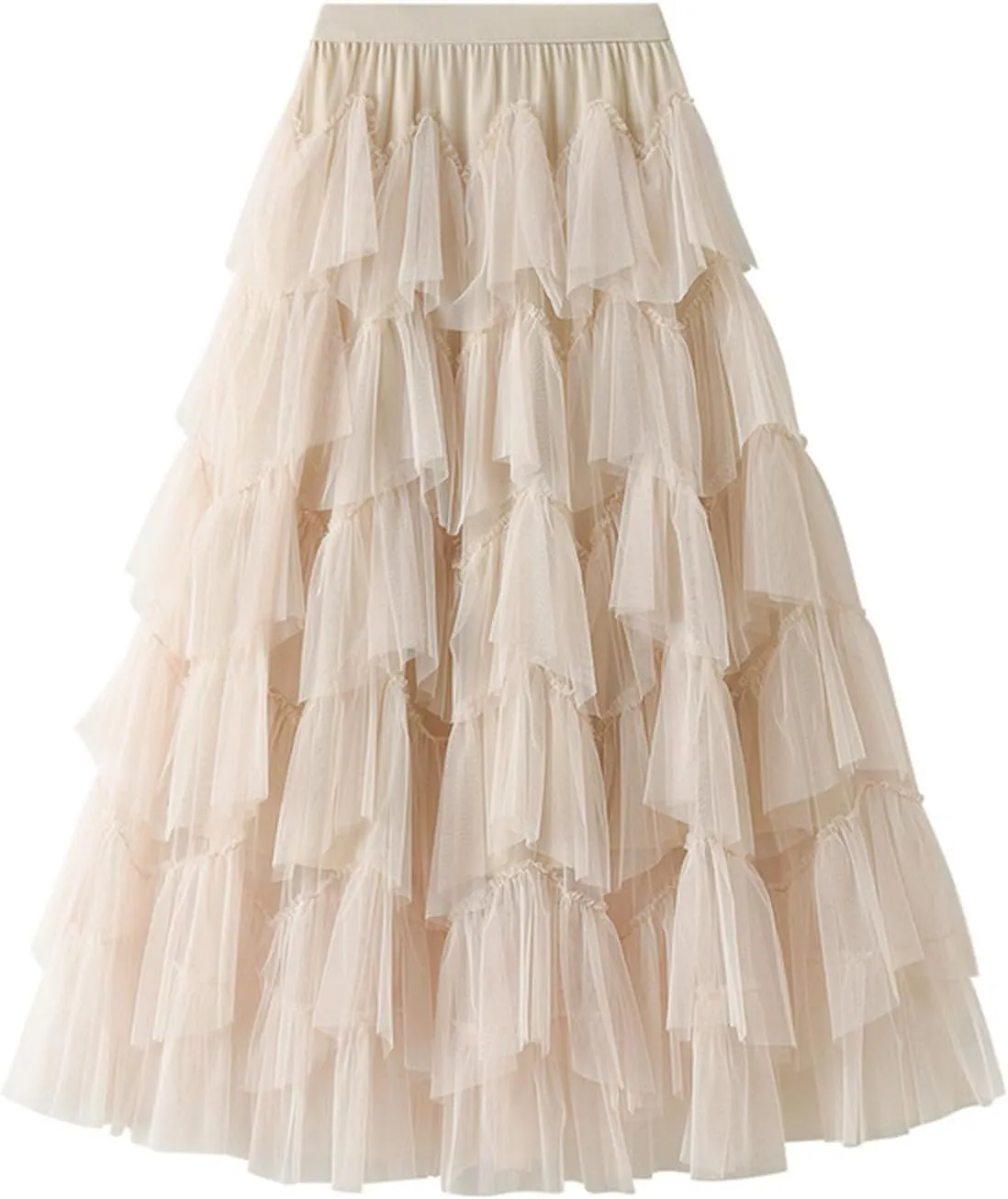 Long Skirts for Women Chiffon Layer Tiered Elegant Fairy Tulle Formal Party Dance Skirts