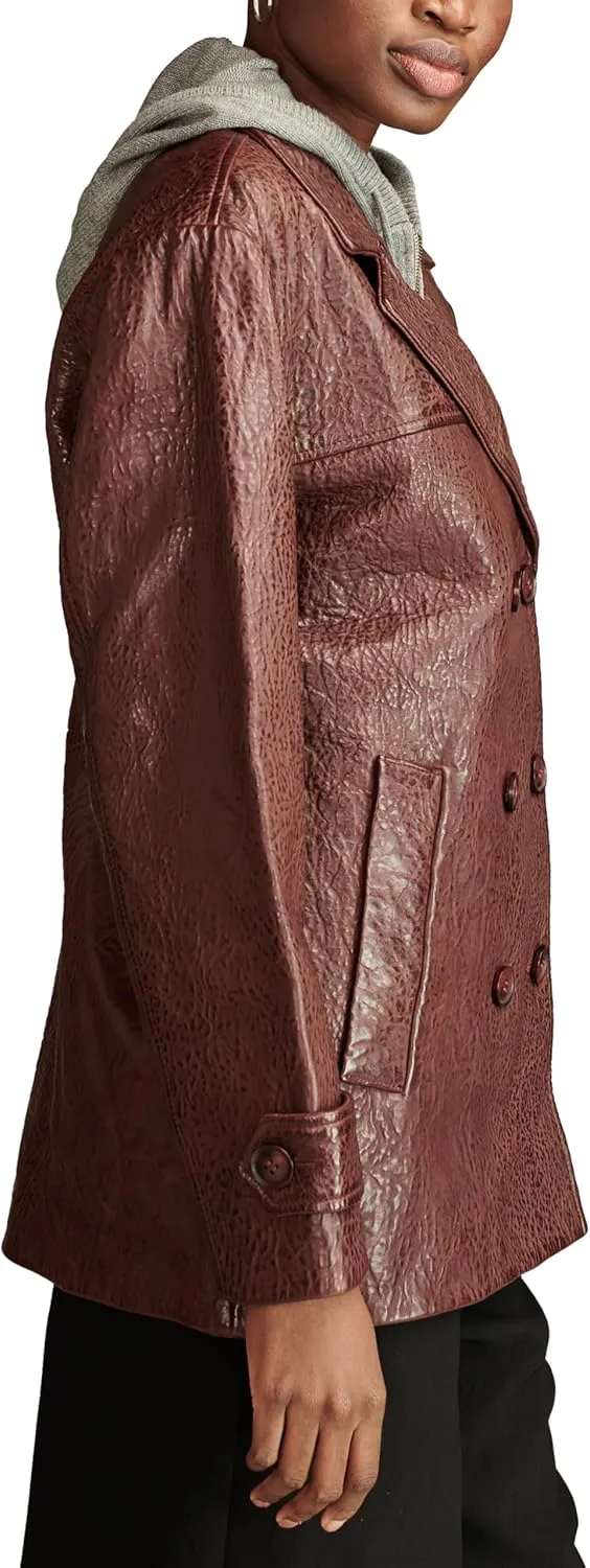 Lucky Brand Women's Marla Leather Pebble Trench