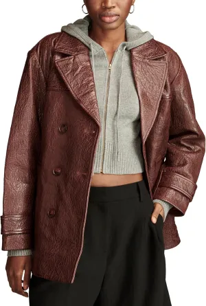 Lucky Brand Women's Marla Leather Pebble Trench