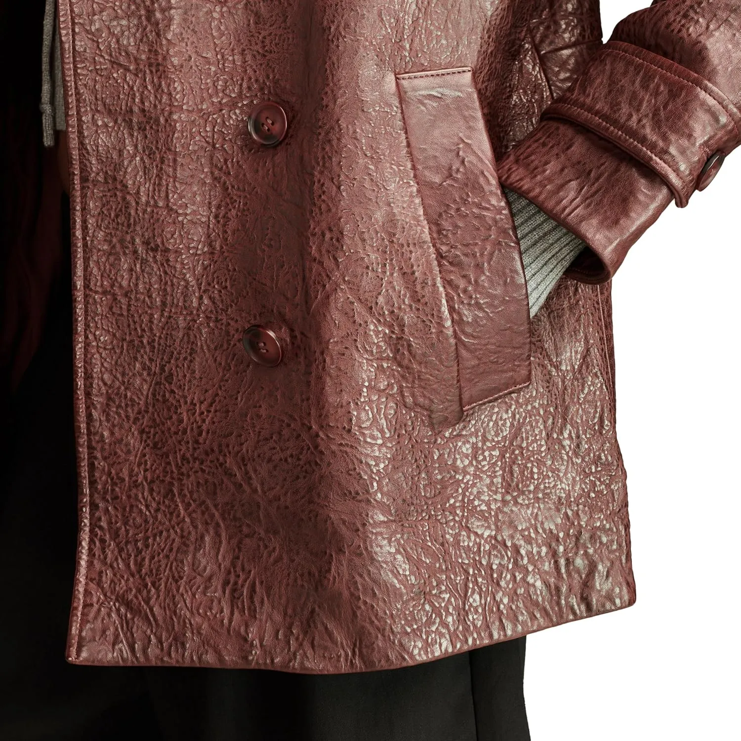 Lucky Brand Women's Marla Leather Pebble Trench