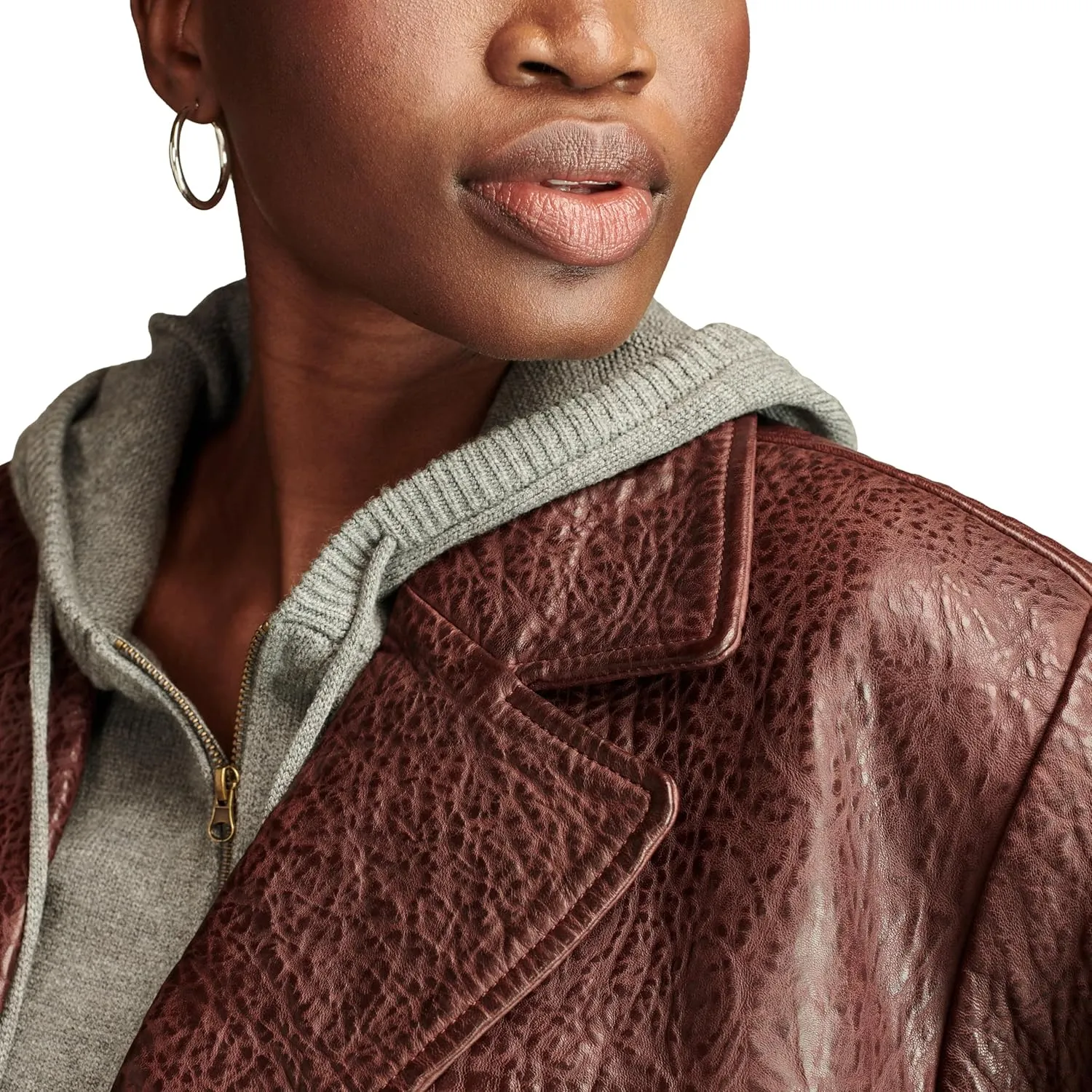 Lucky Brand Women's Marla Leather Pebble Trench