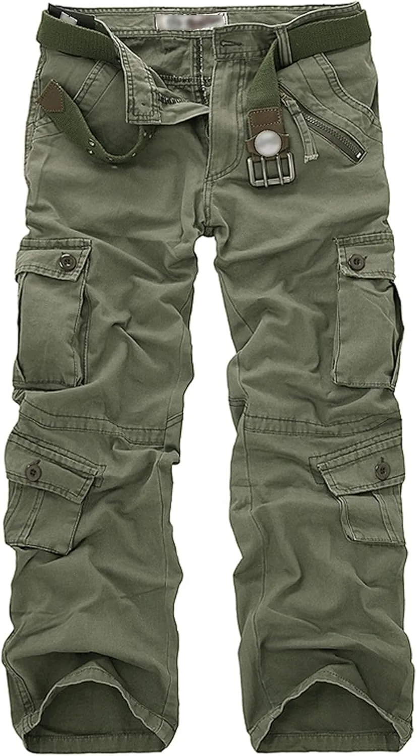 Maiyifu-GJ Men's Military Cargo Pants Multi-Pockets Camouflage Cargo Pants Lightweight Casual Athletic Hiking Trousers