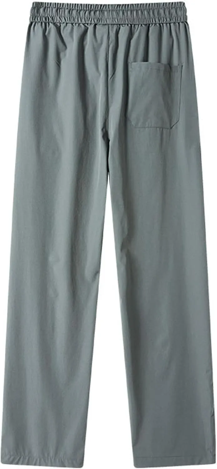 Maiyifu-GJ Mens Quick-Drying Casual Joggers Pants Drawstring Athletic Jogger Sweatpants Summer Casual Workout Hiking Trousers