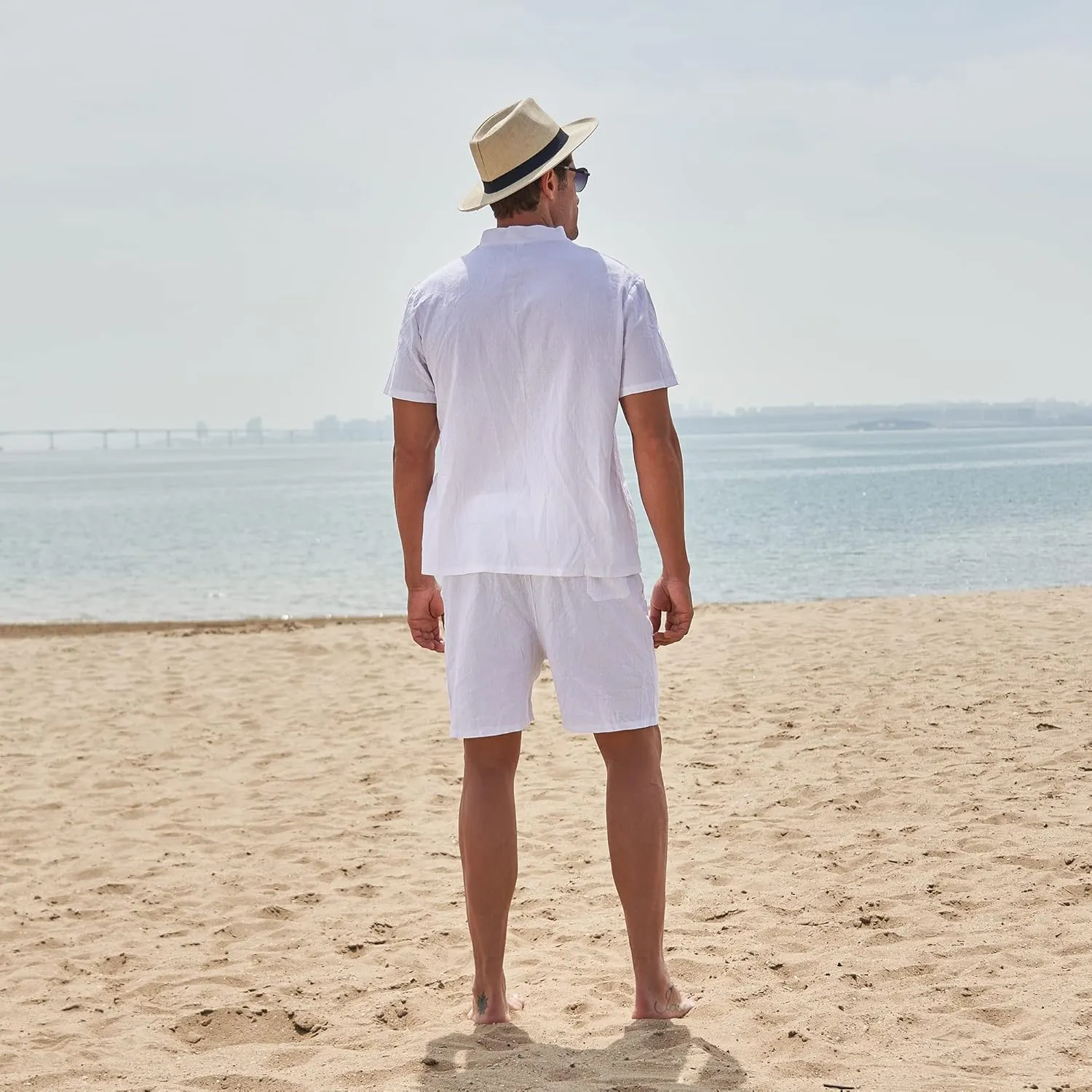 MANTORS Men's Tracksuit Summer 2 Pieces Casual Activewear Short Sleeve Shirt and Shorts