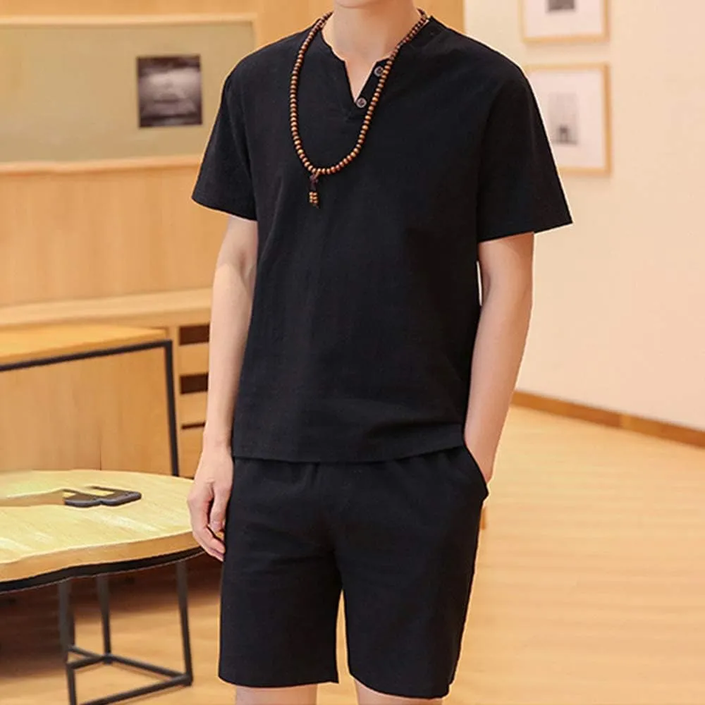 MANTORS Men's Tracksuit Summer 2 Pieces Casual Activewear Short Sleeve Shirt and Shorts