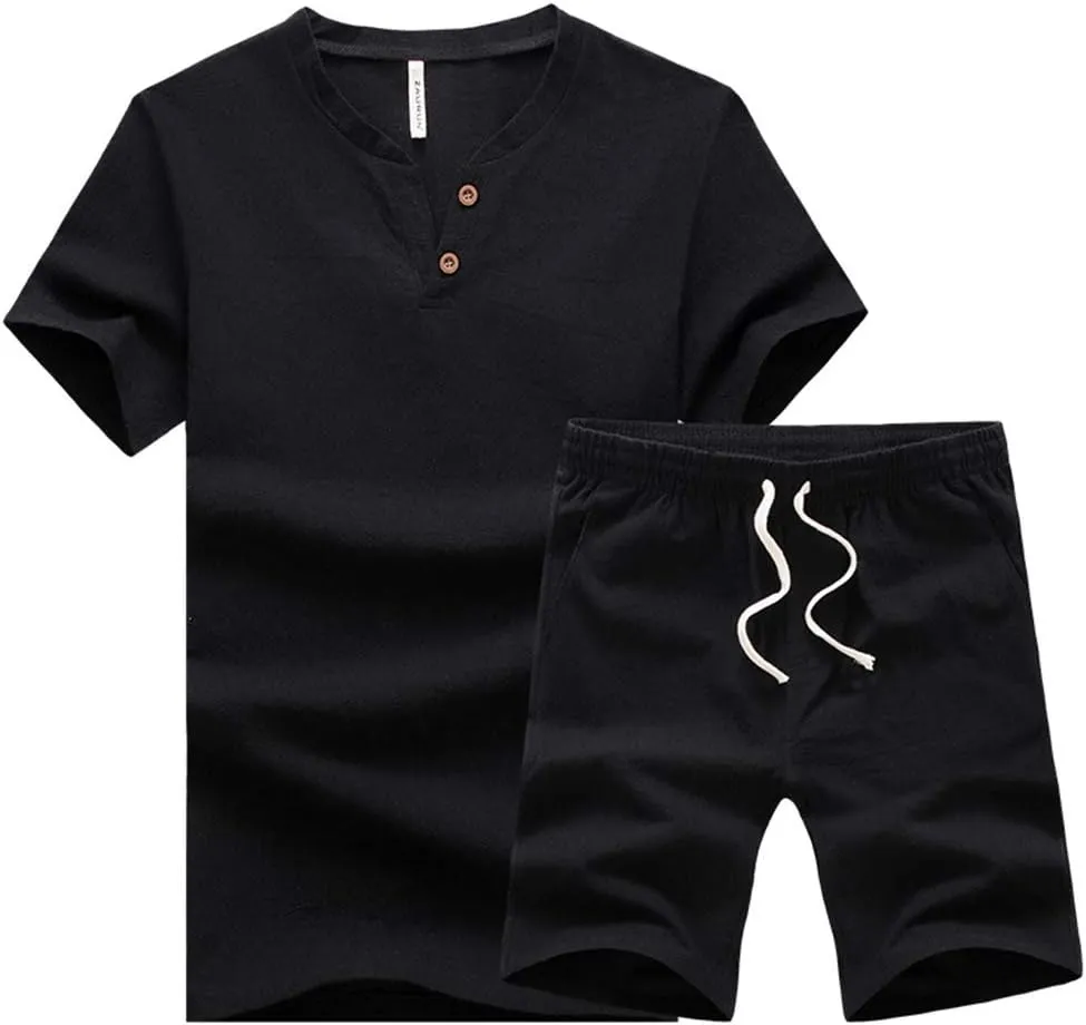 MANTORS Men's Tracksuit Summer 2 Pieces Casual Activewear Short Sleeve Shirt and Shorts