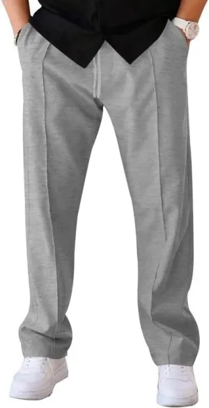 Men Cargo Pants Baggy Stretch Drawstring Elastic Waist Workout Heavyweight Fleece Jogger Sweatpant Sport Trousers