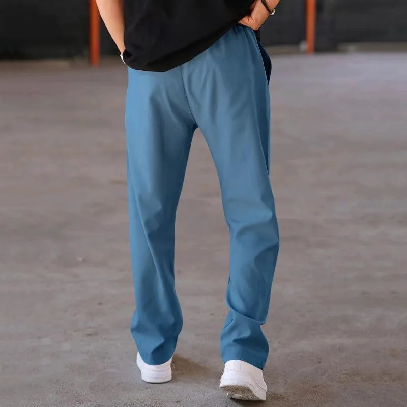 Men Cargo Pants Baggy Stretch Drawstring Elastic Waist Workout Heavyweight Fleece Jogger Sweatpant Sport Trousers
