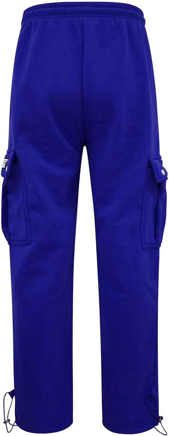 Men Cargo Pants Loose Straight Fit Casual Joggers Drawstring Stretch Elastic Waist Pants Big and Tall Baggy Pants