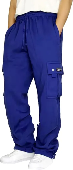 Men Cargo Pants Loose Straight Fit Casual Joggers Drawstring Stretch Elastic Waist Pants Big and Tall Baggy Pants